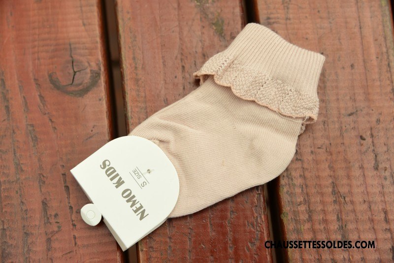 Chaussettes Mi Hautes Fille Nouvelles Arrivées Matelassé Beige Exquis Coton Bio Dentelle Blanc