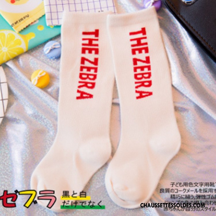 Chaussettes Mi Hautes Fille Original Lettre Milieu Élève Tendance Désign Jaune