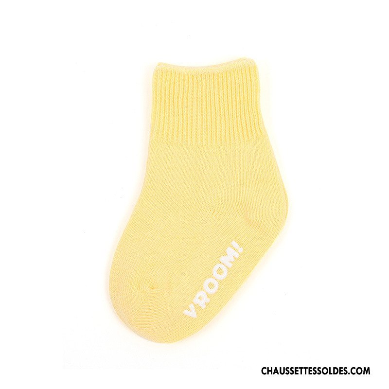 Chaussettes Mi Hautes Fille Papillon Antidérapant Bébé Bouche Libre Matelassé Gris