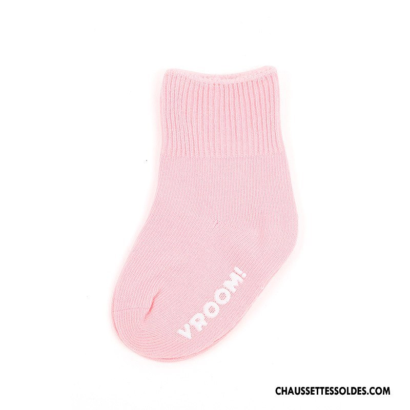 Chaussettes Mi Hautes Fille Papillon Antidérapant Bébé Bouche Libre Matelassé Gris