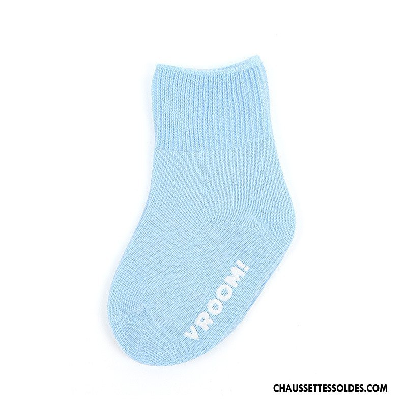 Chaussettes Mi Hautes Fille Papillon Antidérapant Bébé Bouche Libre Matelassé Gris