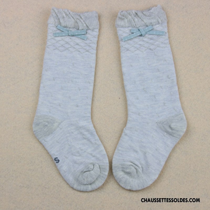 Chaussettes Mi Hautes Fille Papillon Coton Bio Bébé Enfant Beige Milieu Blanc