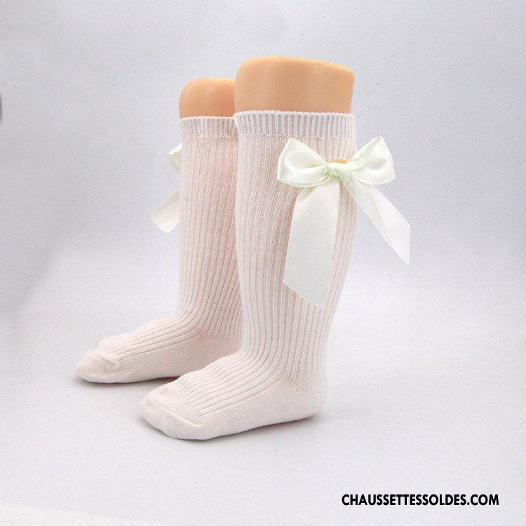 Chaussettes Mi Hautes Fille Papillon Milieu Enfant Bébé Gros Princesse Blanc