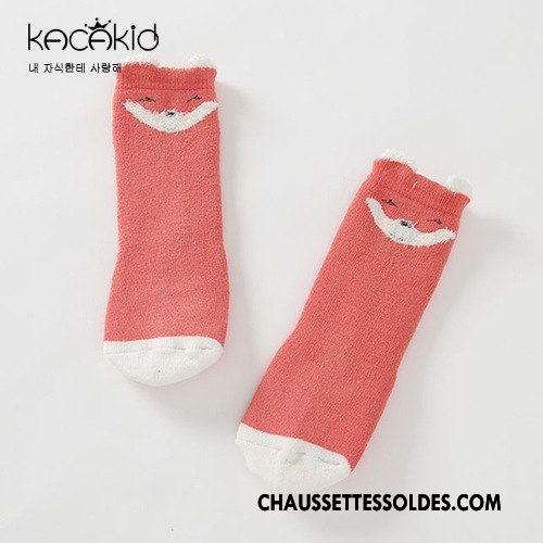 Chaussettes Mi Hautes Fille Plume L'automne Hiver Antidérapant 100% Coton Dessin Animé Bleu