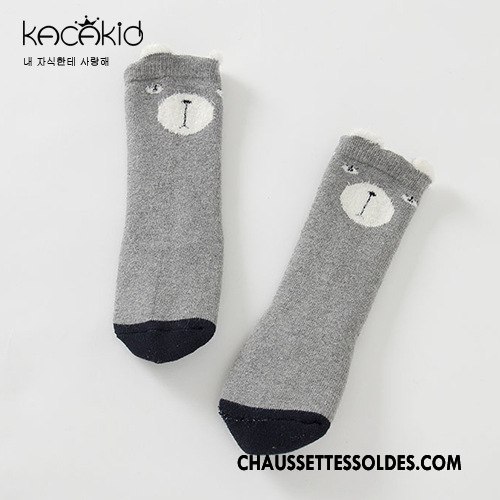 Chaussettes Mi Hautes Fille Plume L'automne Hiver Antidérapant 100% Coton Dessin Animé Bleu
