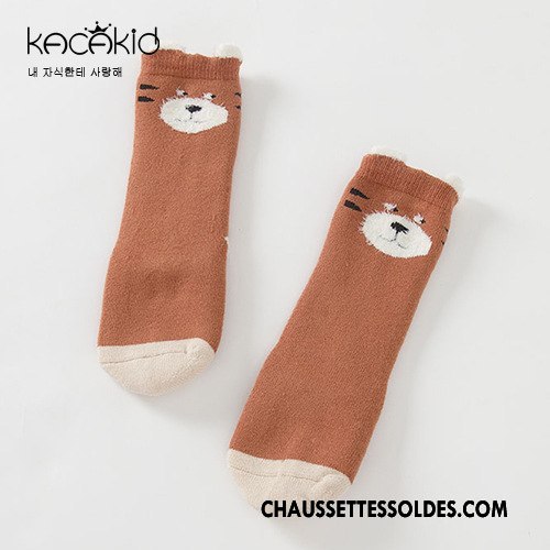 Chaussettes Mi Hautes Fille Plume L'automne Hiver Antidérapant 100% Coton Dessin Animé Bleu