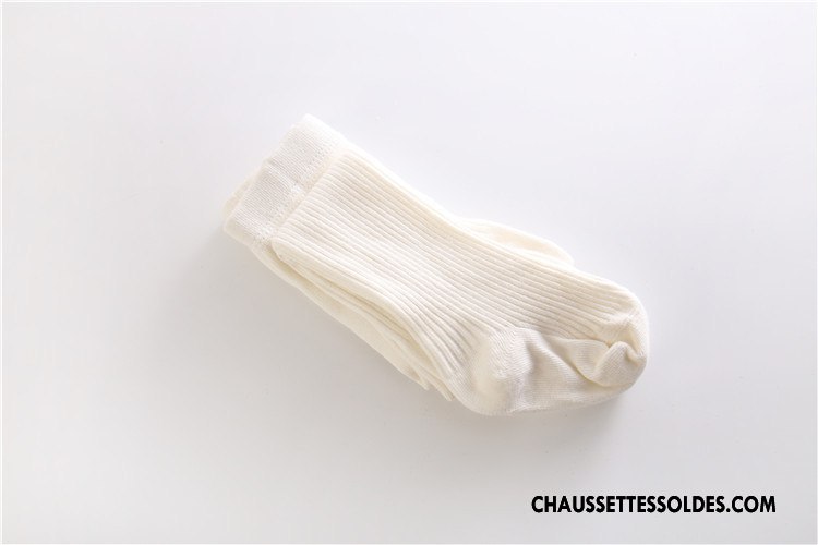 Chaussettes Mi Hautes Fille Printemps Beige Enfant Coton Bio L'automne Guêtres Leggings Blanc