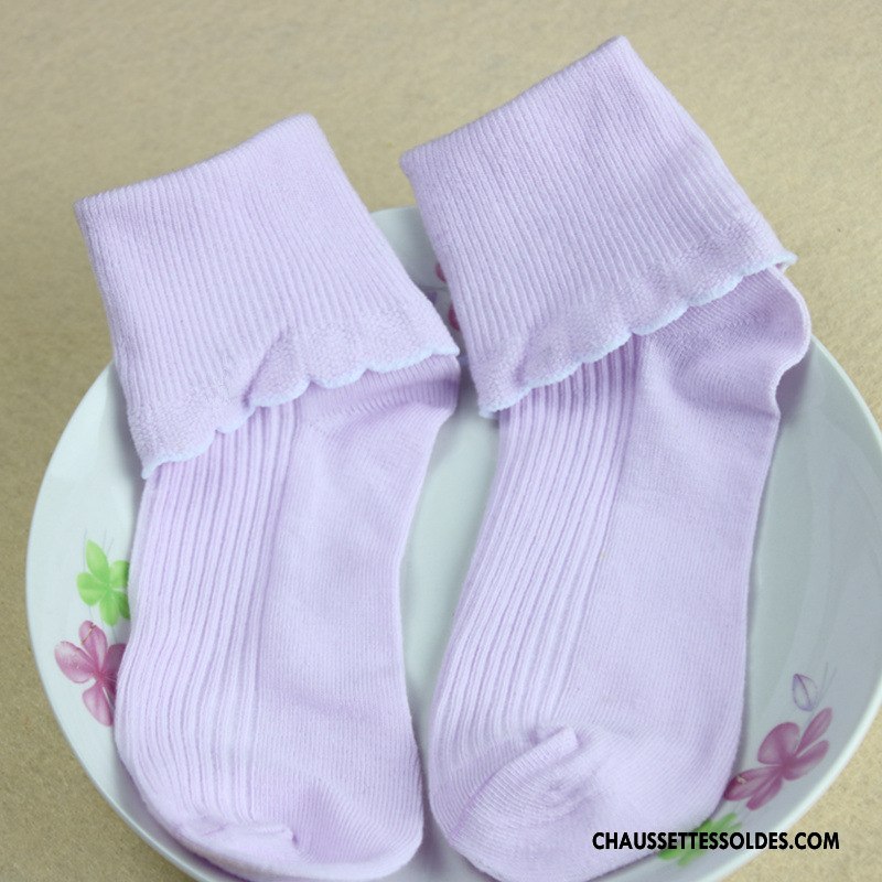 Chaussettes Mi Hautes Fille Printemps Dentelle Le Nouveau Enfant Été Tous Les Assortis Jaune