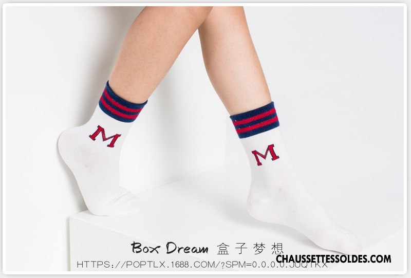 Chaussettes Mi Hautes Fille Printemps Enfant Chaussettes En Coton Lettre Chaussette Courte Matelassé Jaune