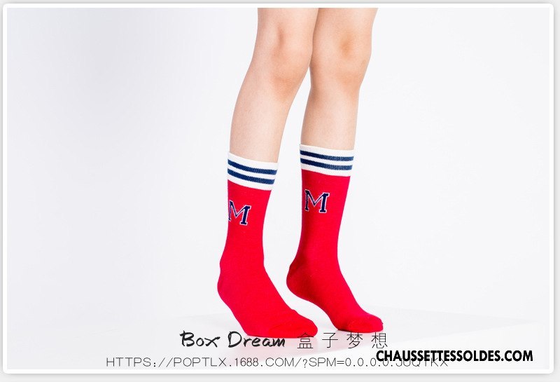 Chaussettes Mi Hautes Fille Printemps Enfant Chaussettes En Coton Lettre Chaussette Courte Matelassé Jaune