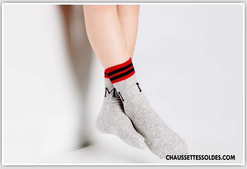 Chaussettes Mi Hautes Fille Printemps Enfant Chaussettes En Coton Lettre Chaussette Courte Matelassé Jaune