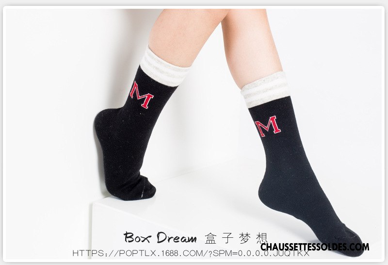 Chaussettes Mi Hautes Fille Printemps Enfant Chaussettes En Coton Lettre Chaussette Courte Matelassé Jaune