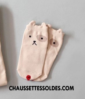 Chaussettes Mi Hautes Fille Printemps Enfant Le Nouveau Antidérapant Dimensionnel Coton Bio Blanc