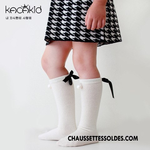 Chaussettes Mi Hautes Fille Printemps Milieu Danse Perle Enfant Bébé Rose