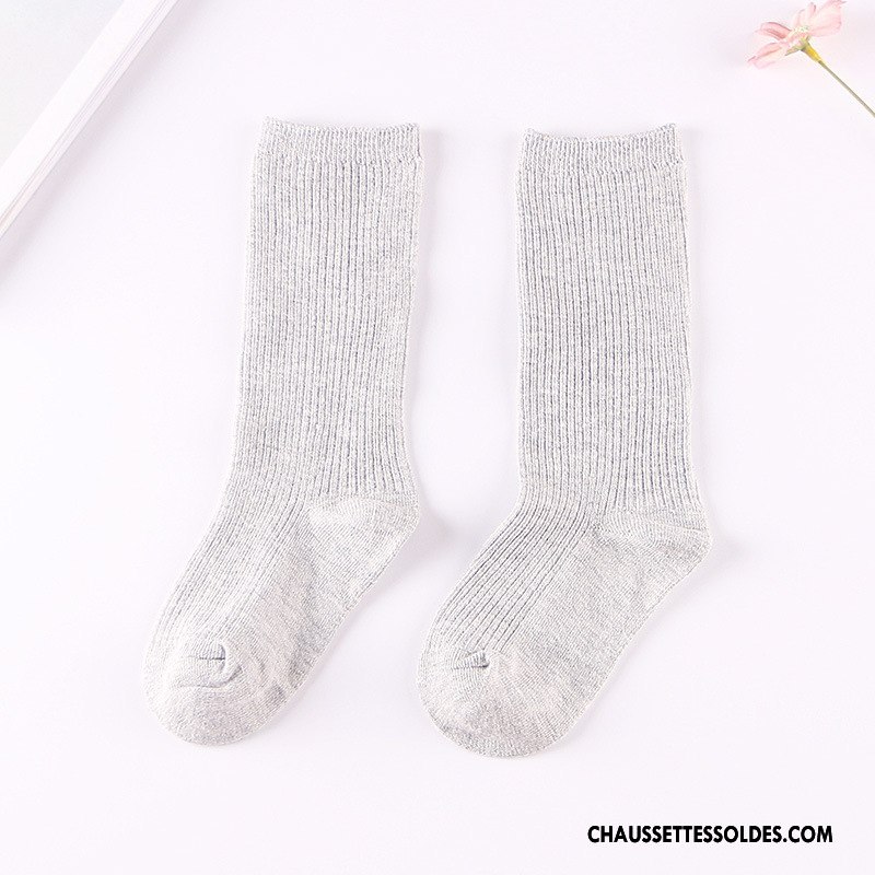 Chaussettes Mi Hautes Fille Rayé Femme Thermiques Le Nouveau L'automne Beige Blanc