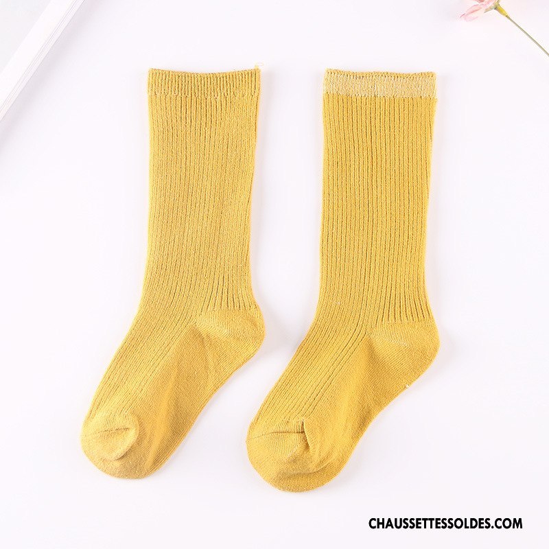 Chaussettes Mi Hautes Fille Rayé Femme Thermiques Le Nouveau L'automne Beige Blanc