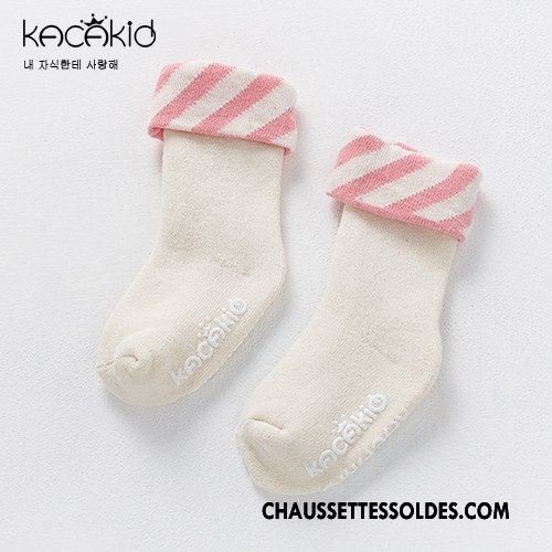 Chaussettes Mi Hautes Fille Rayé Renforcé Chaussette Courte Terry 100% Coton Le Nouveau Bleu