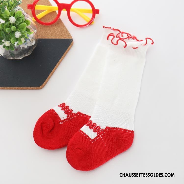 Chaussettes Mi Hautes Fille Renforcé Dentelle Milieu Manuel Danse Femme Rouge