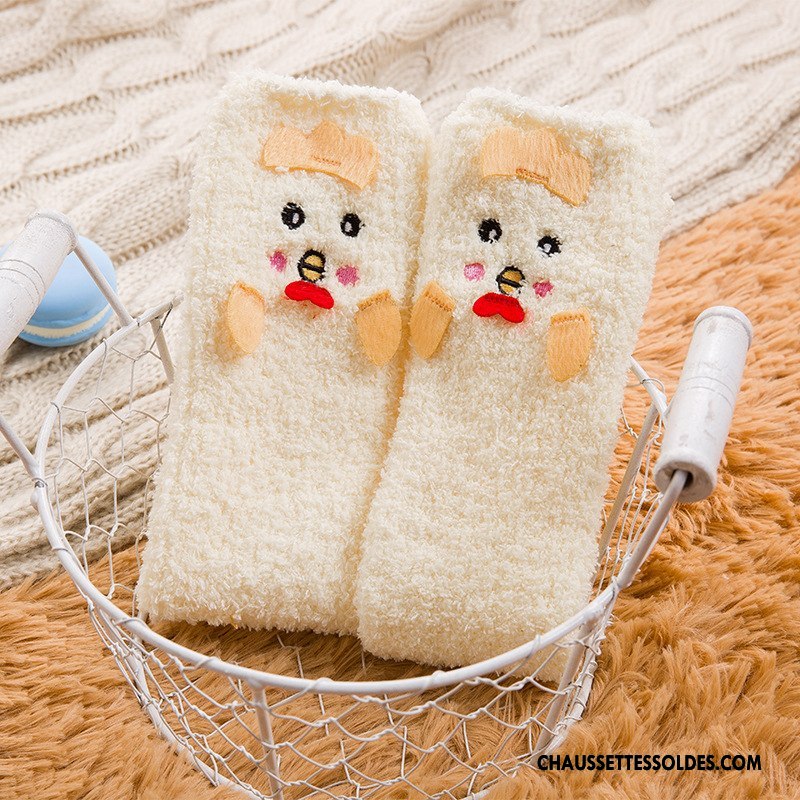Chaussettes Mi Hautes Fille Renforcé Enfant Dimensionnel L'automne Bébé Hiver Blanc