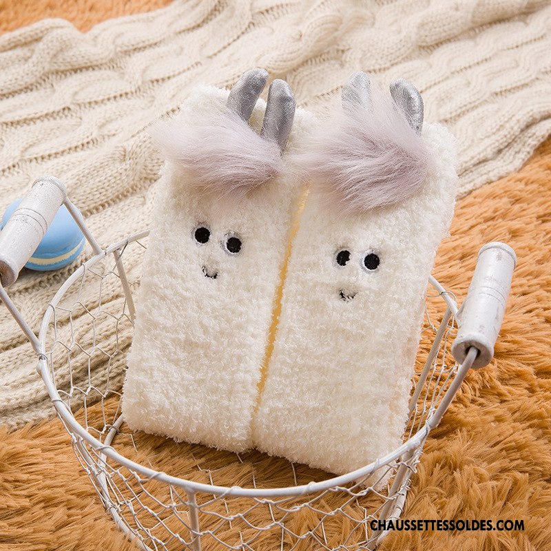 Chaussettes Mi Hautes Fille Renforcé Enfant Dimensionnel L'automne Bébé Hiver Blanc