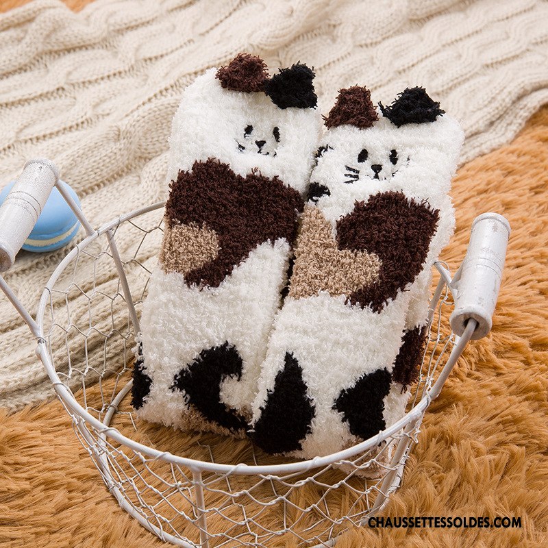 Chaussettes Mi Hautes Fille Renforcé Enfant Dimensionnel L'automne Bébé Hiver Blanc