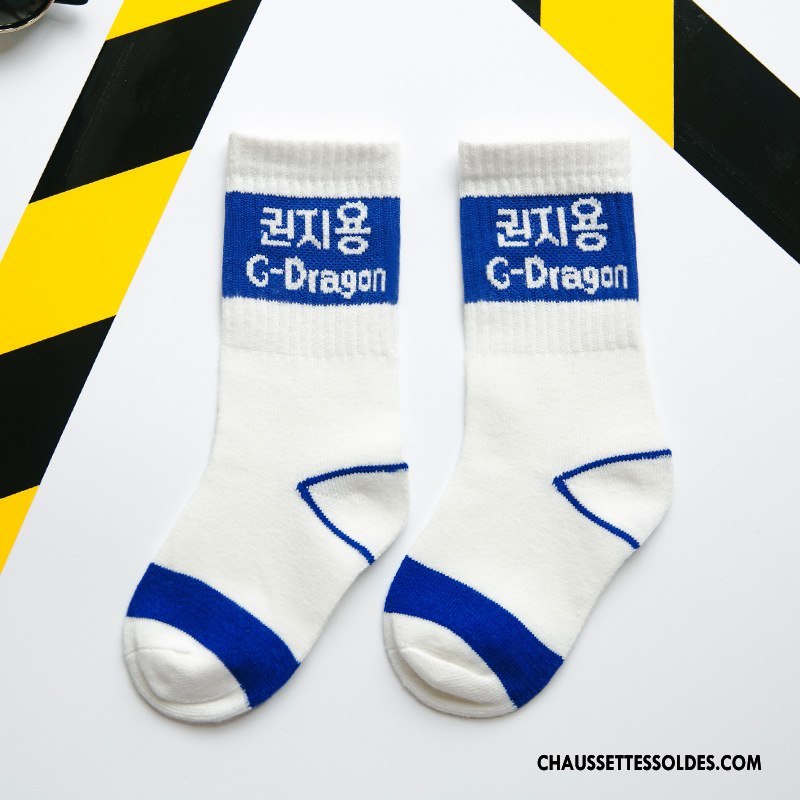 Chaussettes Mi Hautes Fille Super Star Enfant Chaussette Courte 100% Coton Mouvement L'automne Blanc