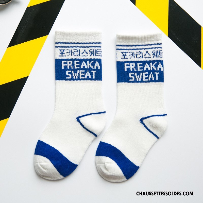 Chaussettes Mi Hautes Fille Super Star Enfant Chaussette Courte 100% Coton Mouvement L'automne Blanc