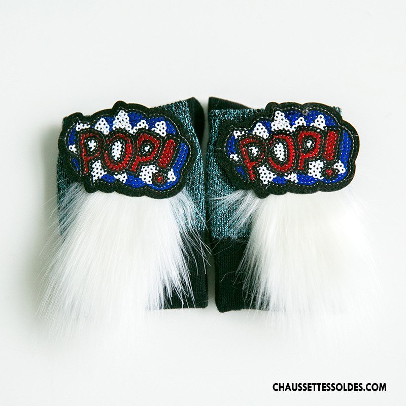 Chaussettes Mi Hautes Fille Tendance Enfant Chaussettes En Coton Le Nouveau Œil Milieu Bleu Marin