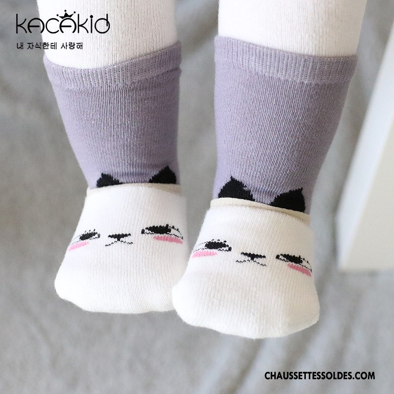 Chaussettes Mi Hautes Fille Terry Ensemble Milieu Chaussette Basse Coupée Dessin Animé Enfant Rose