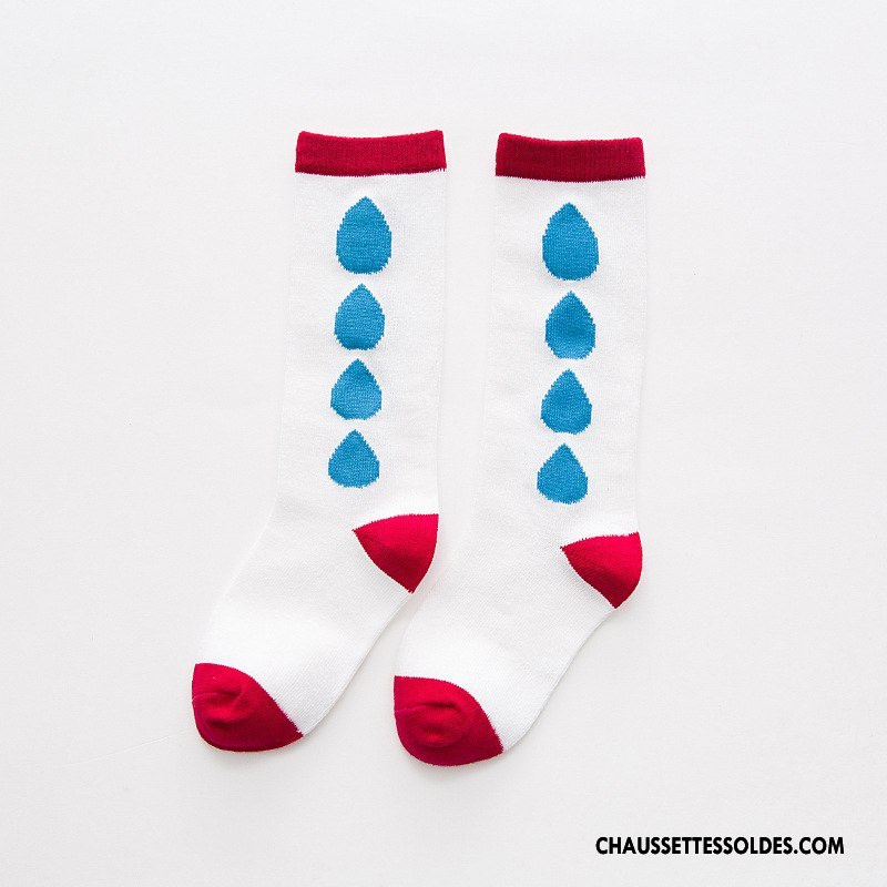 Chaussettes Mi Hautes Fille Tous Les Assortis Matelassé Charmant Enfant Mouvement Milieu Rouge