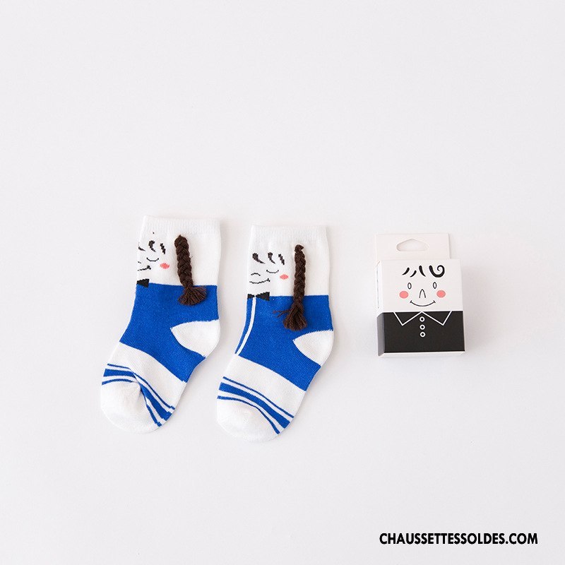 Chaussettes Mi Hautes Fille Tresser Enfant Créatif Matelassé Charmant Le Nouveau Rouge