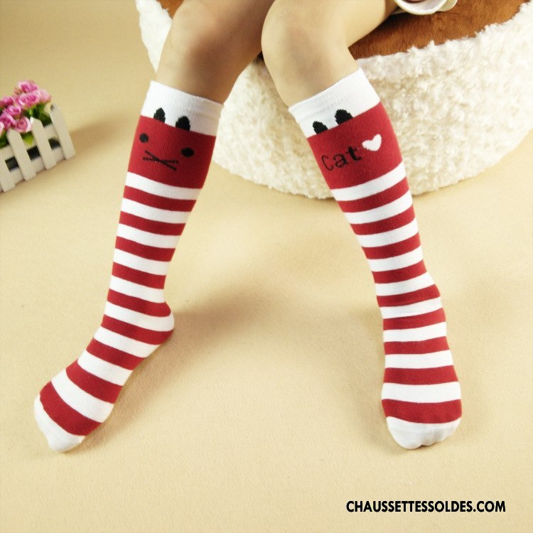 Chaussettes Mi Hautes Fille Élève Le Nouveau Enfant Milieu Petit Femme Bleu Rose