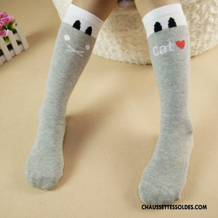 Chaussettes Mi Hautes Fille Élève Le Nouveau Enfant Milieu Petit Femme Bleu Rose