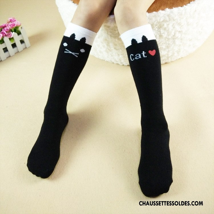 Chaussettes Mi Hautes Fille Élève Le Nouveau Enfant Milieu Petit Femme Bleu Rose
