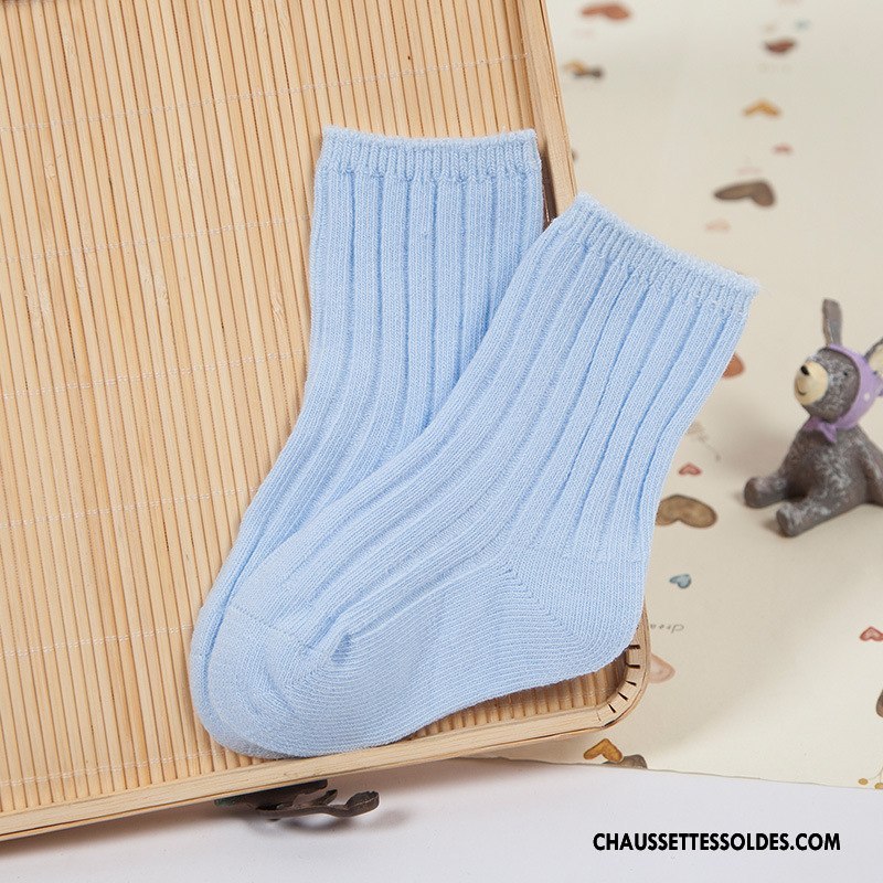 Chaussettes Mi Hautes Fille Élève Été Matelassé Milieu Enfant Cuisse Fishnet Bleu