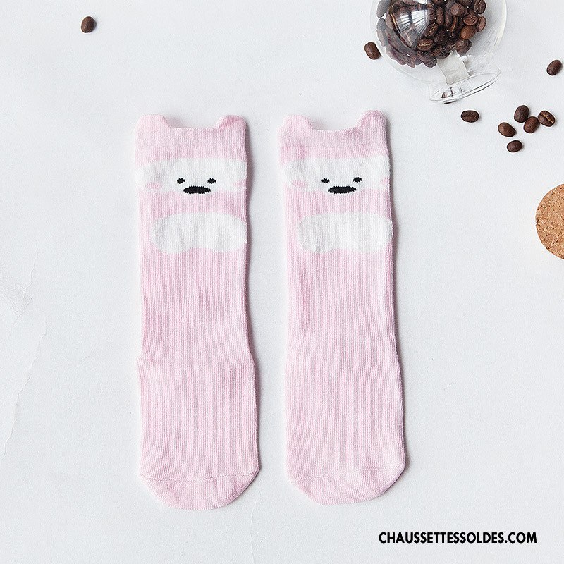 Chaussettes Mi Hautes Garçon Antidérapant Bébé Milieu Printemps 100% Coton Le Nouveau Jaune
