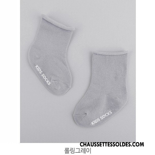 Chaussettes Mi Hautes Garçon Antidérapant Ourlet Le Nouveau Bouche Libre Bébé Enfant Pure Blanc
