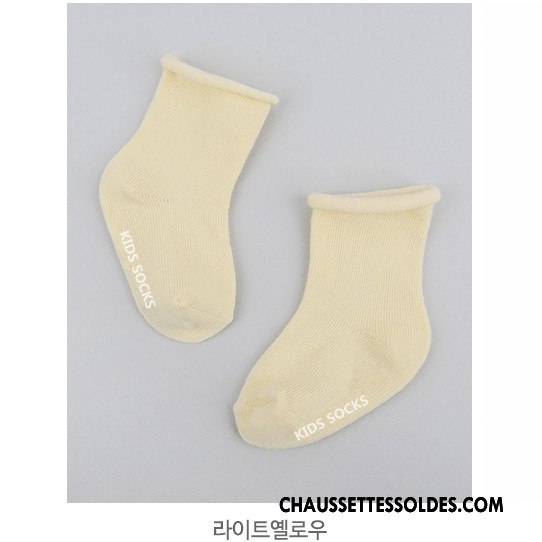 Chaussettes Mi Hautes Garçon Antidérapant Ourlet Le Nouveau Bouche Libre Bébé Enfant Pure Blanc