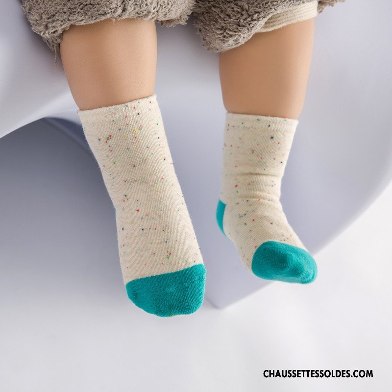 Chaussettes Mi Hautes Garçon Beige Enfant Femme Bébé Chaussette Courte Confortable Jaune