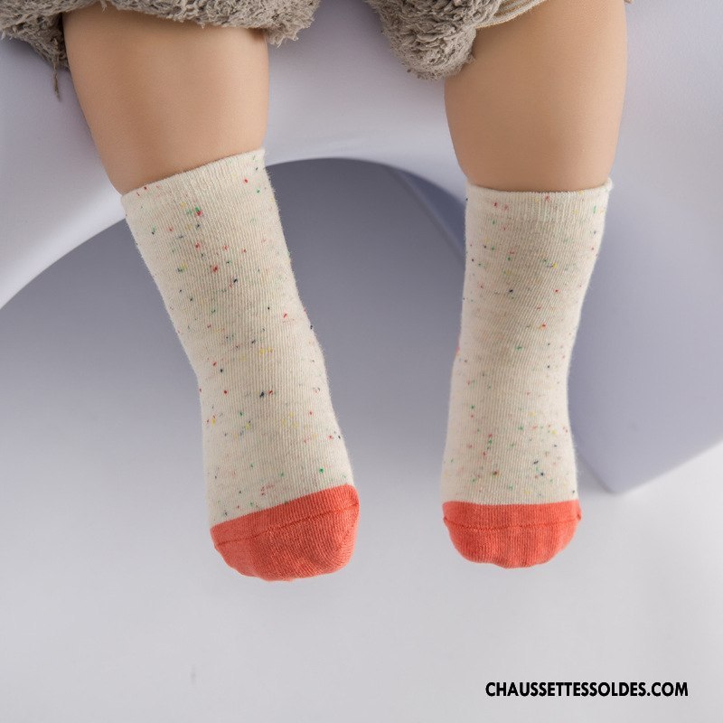 Chaussettes Mi Hautes Garçon Beige Enfant Femme Bébé Chaussette Courte Confortable Jaune