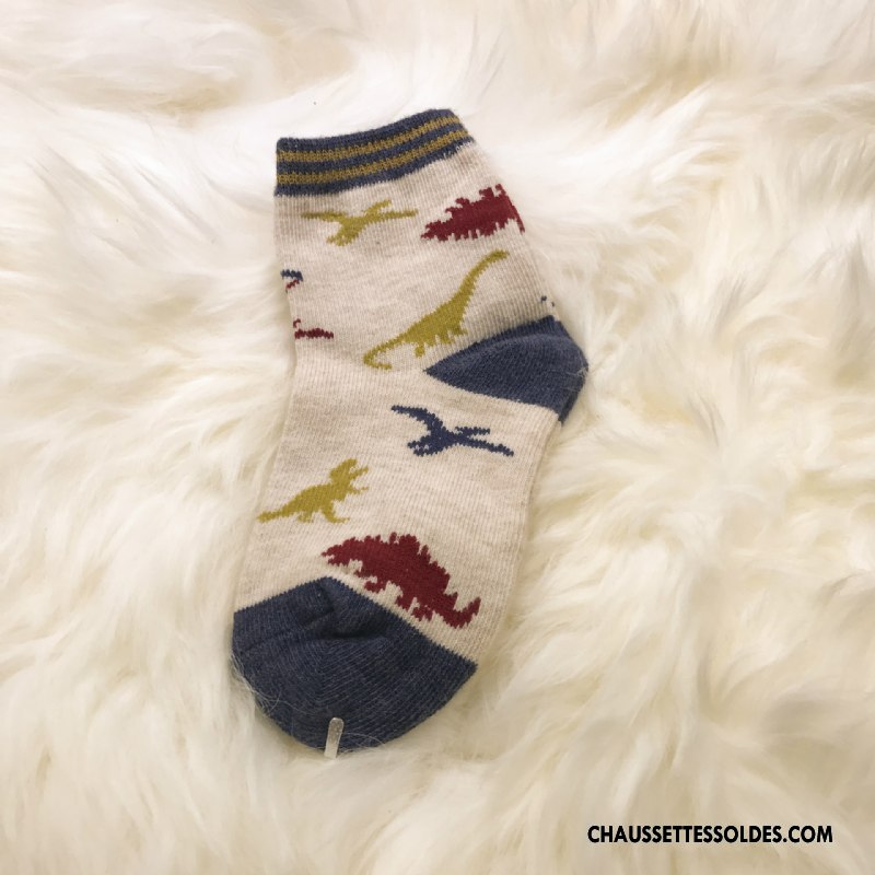 Chaussettes Mi Hautes Garçon Bicolore Enfant Milieu Homme Coton Bio Printemps Gris