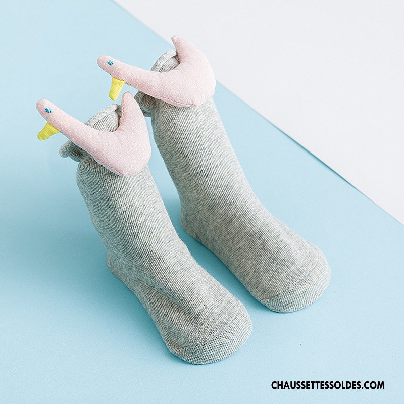 Chaussettes Mi Hautes Garçon Bébé Antidérapant Charmant Bouche Libre Printemps Petit Bleu Marin