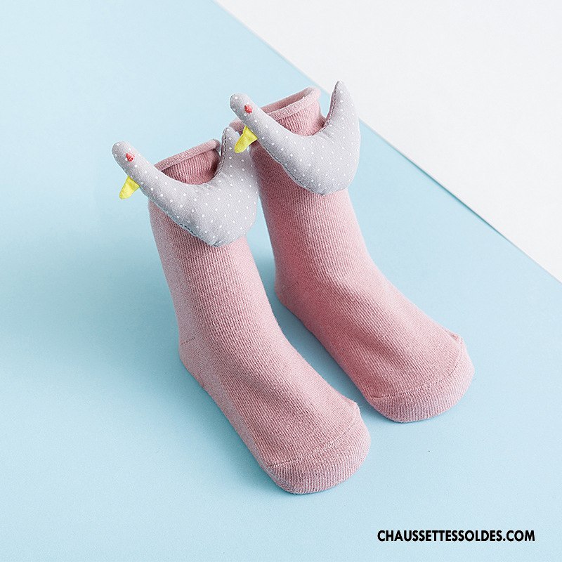 Chaussettes Mi Hautes Garçon Bébé Antidérapant Charmant Bouche Libre Printemps Petit Bleu Marin