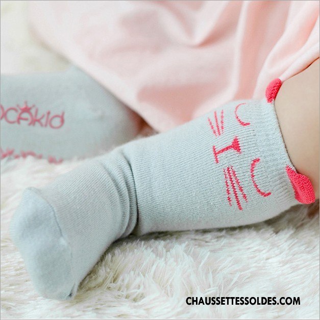 Chaussettes Mi Hautes Garçon Bébé Charmant Homme Milieu Printemps 100% Coton Gris Foncé
