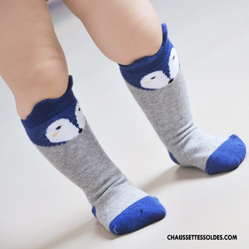 Chaussettes Mi Hautes Garçon Bébé Charmant Homme Milieu Printemps 100% Coton Gris Foncé