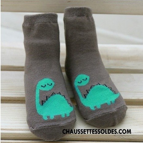 Chaussettes Mi Hautes Garçon Bébé Chaussette Courte Dragon 100% Coton Dessin Animé Hiver Gris Foncé