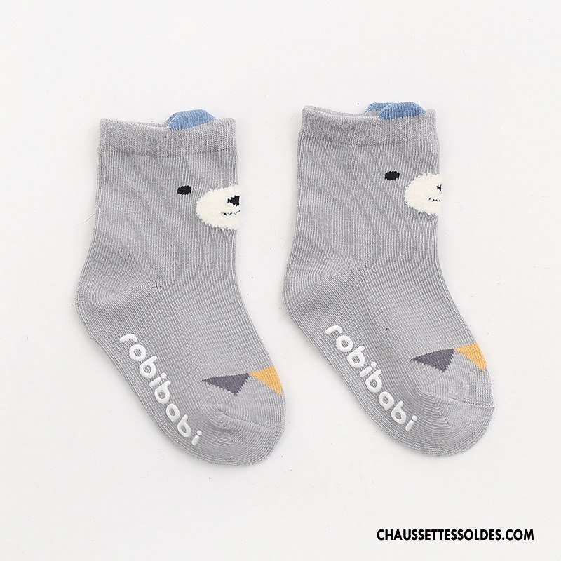 Chaussettes Mi Hautes Garçon Bébé Dessin Animé Le Nouveau Épissure Dimensionnel L'automne Jaune
