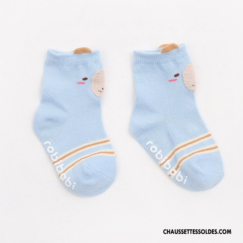 Chaussettes Mi Hautes Garçon Bébé Dessin Animé Le Nouveau Épissure Dimensionnel L'automne Jaune