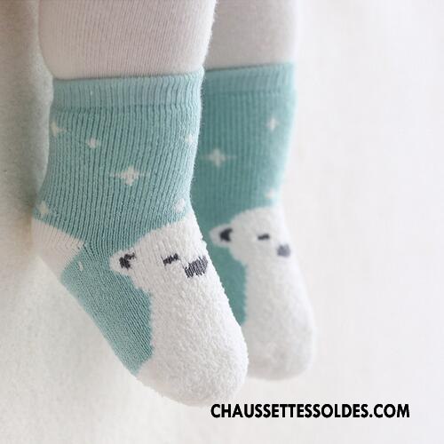 Chaussettes Mi Hautes Garçon Bébé Enfant 100% Coton Bouche Libre Hiver Renforcé Bleu