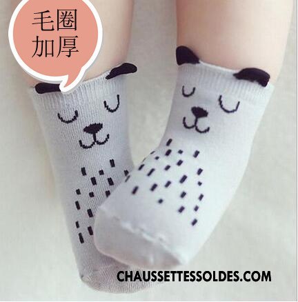 Chaussettes Mi Hautes Garçon Bébé Enfant 100% Coton Bouche Libre Hiver Renforcé Bleu